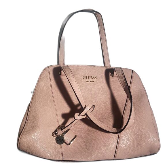 Guess Pink Leather Double Handle Satchel Bag - Picture 2 of 10